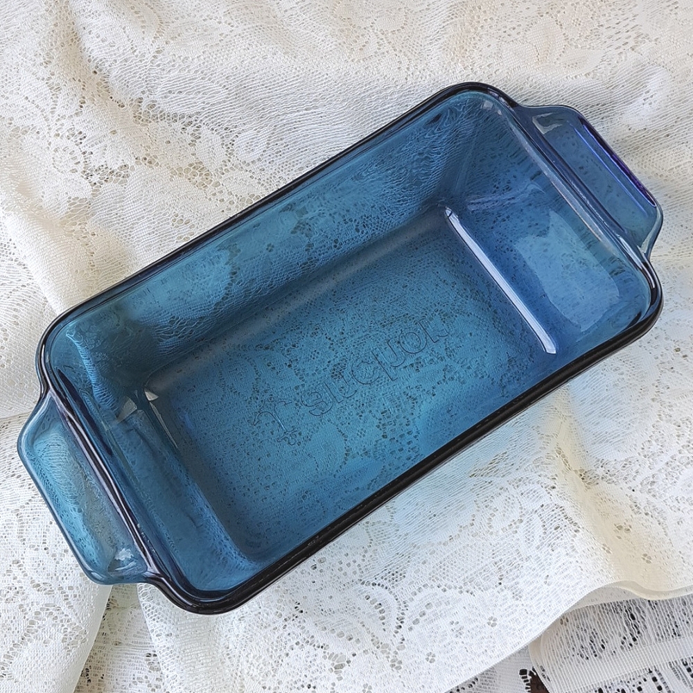 Anchor Hocking Cobalt Blue Glass Loaf Pan 1.5 QT Baking Dish